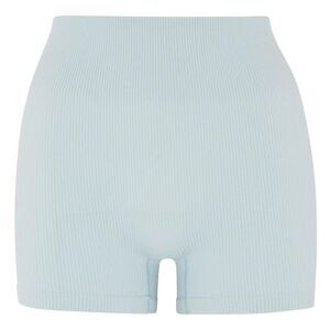 HIIT Womens/Ladies Ribbed High Waist Cycling Shorts / Light Blue